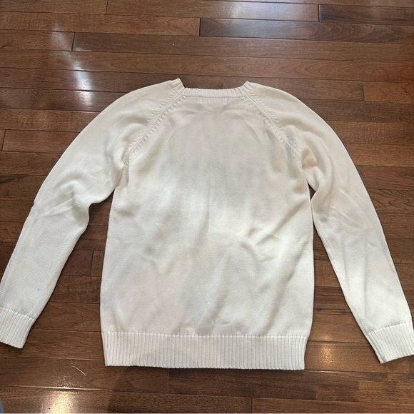Blond Genius Ellsworth & Ivey white knit sweater Size Medium - Picture 6 of 9